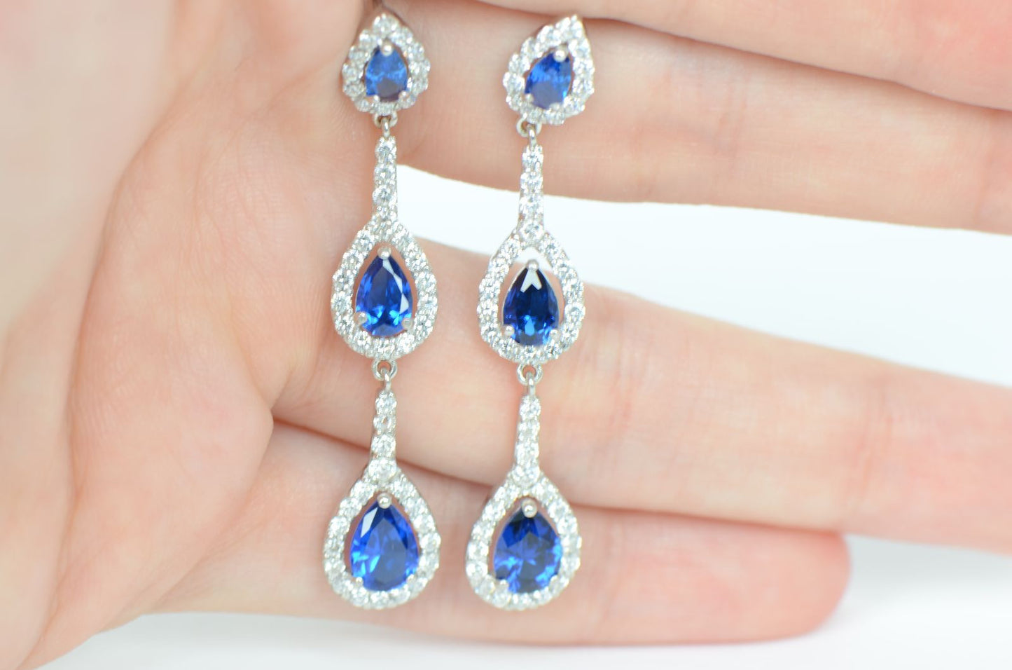 925 Sterling Silver Dangle Stud Push Back Earrings for Women