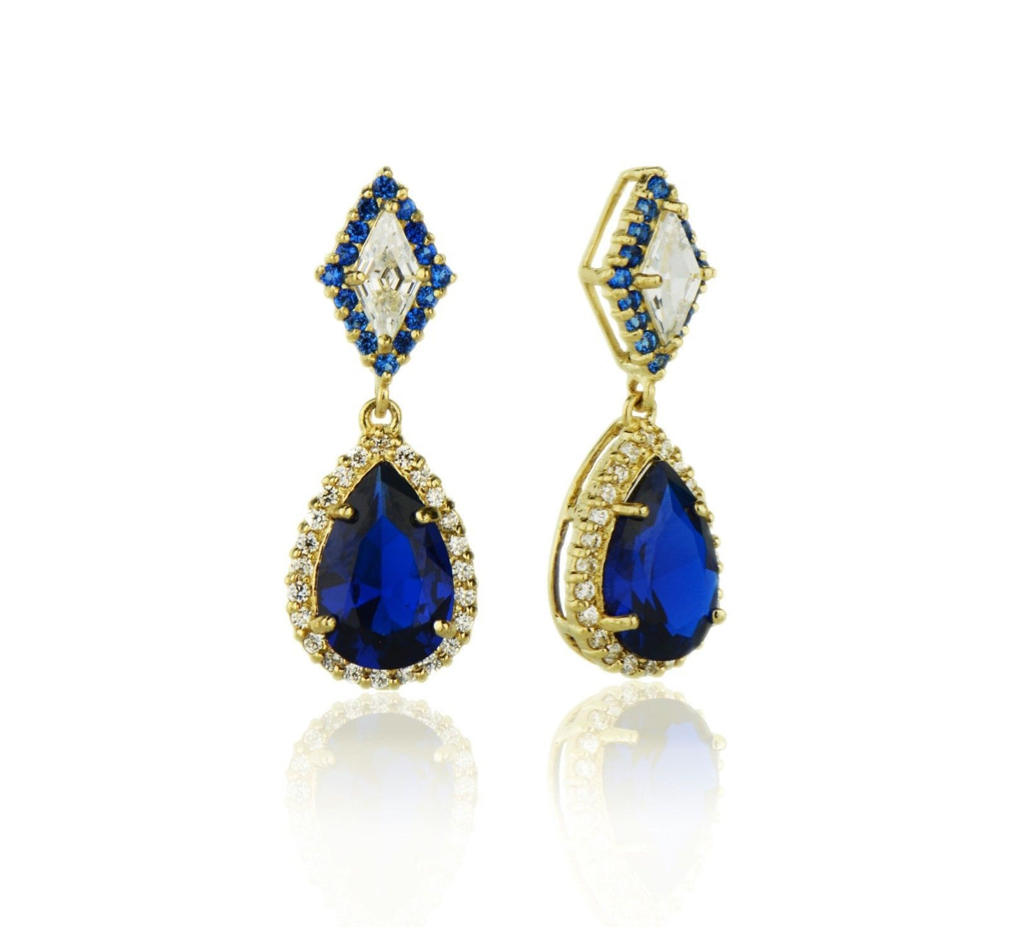 14k Yellow Gold CZ Pear Shape Pendants