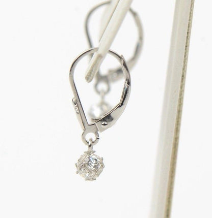 925 Sterling Silver Womens CZ Ball Dangle Earrings