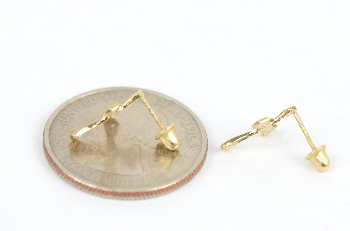 14K Yellow or White Gold Cubic Zirconia Cross Earrings
