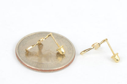14K Yellow or White Gold Cubic Zirconia Cross Earrings