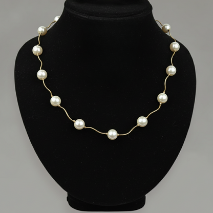 14K Yellow Gold Beautiful Freshwater Pearl Necklaces for Women