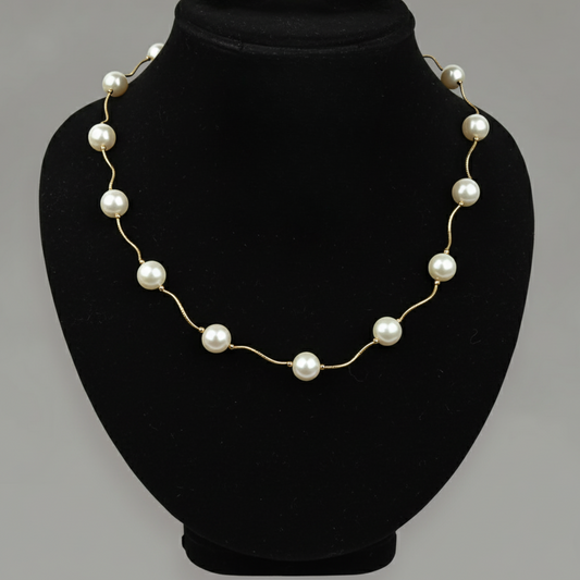 14K Yellow Gold Beautiful Freshwater Pearl Necklaces for Women