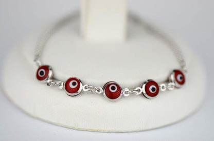 14k Yellow Gold White Gold Evil Eye Bracelet