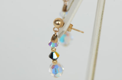 14k Yellow or White Gold Genuine Swarovski Crystal Element Beaded Necklace set
