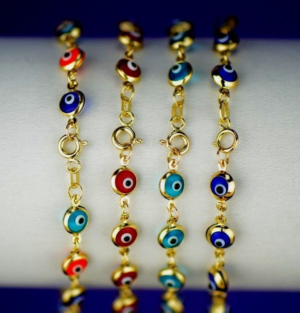 14k Yellow Gold  Evil Eye Bracelet