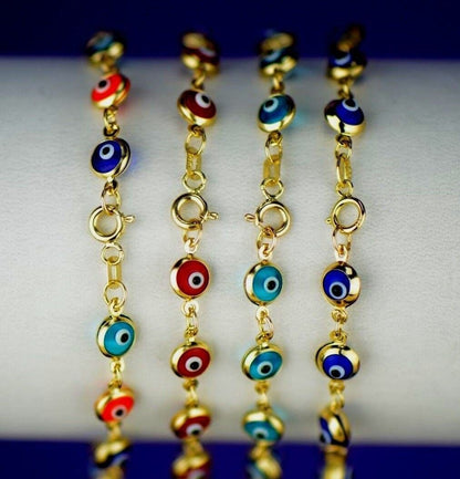 14k Yellow Gold  Evil Eye Bracelet