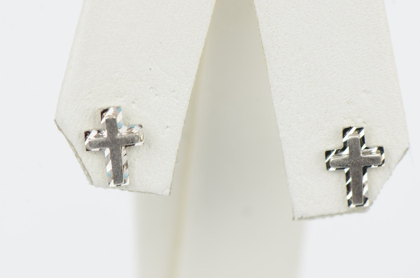 14K Yellow or White Gold Cross Earrings
