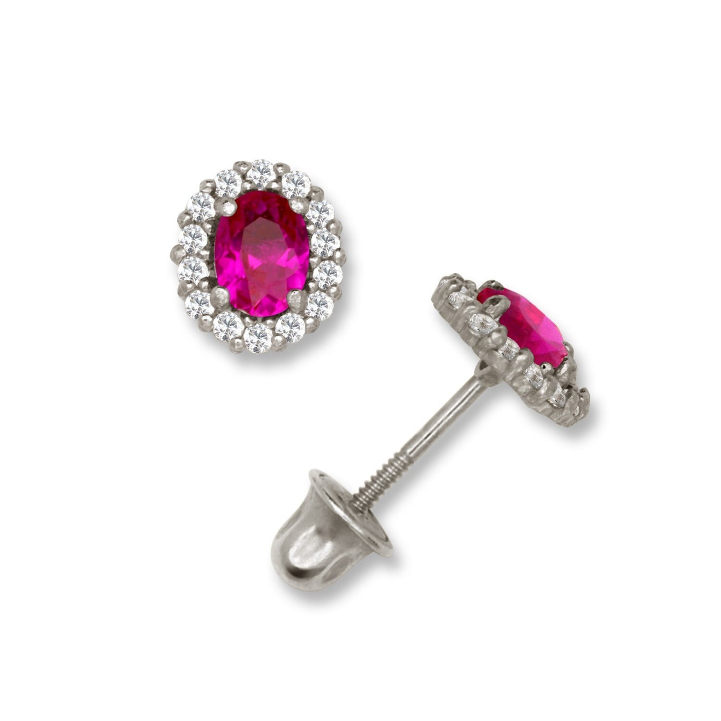 14K Yellow & White Gold Oval Shaped Gorgeous Stud Earrings Women for Women