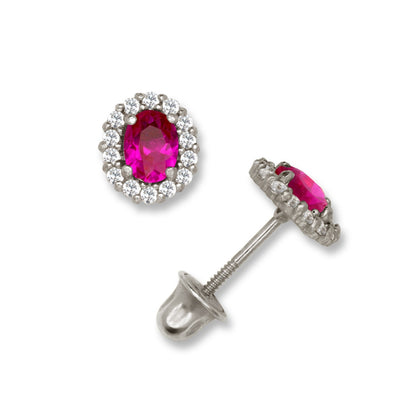 14K Yellow & White Gold Oval Shaped Gorgeous Stud Earrings Women for Women