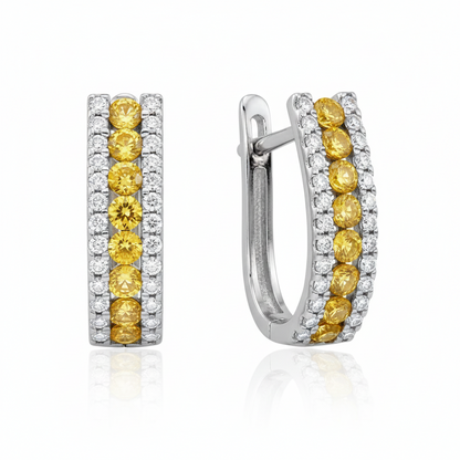 14k White Gold CZ Birthstone Leverback Earrings