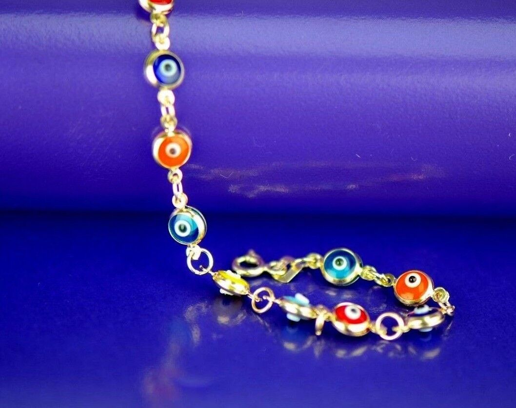 14k Yellow Gold  Evil Eye Bracelet