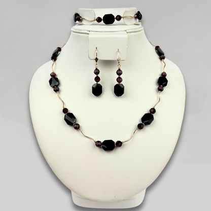 14K Necklace Set made with crystals from Swarovski for Women
