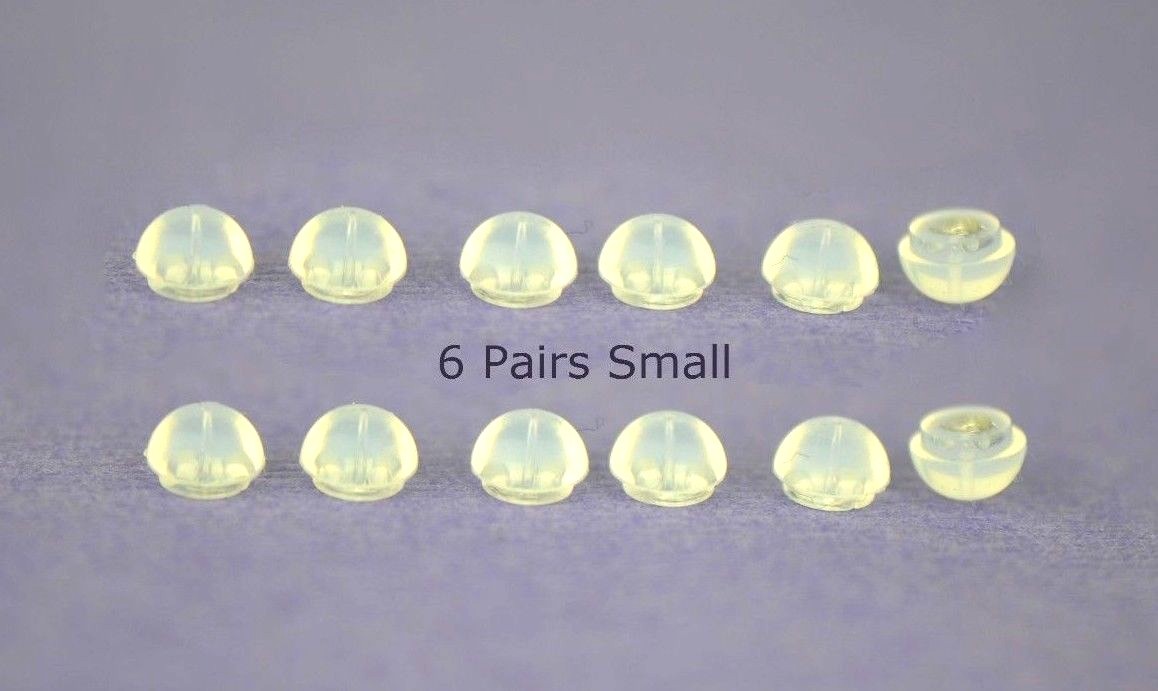 14k Yellow or White Gold Jelly Silicon Back Earring by 1,2,3,6,10 Pairs!!!