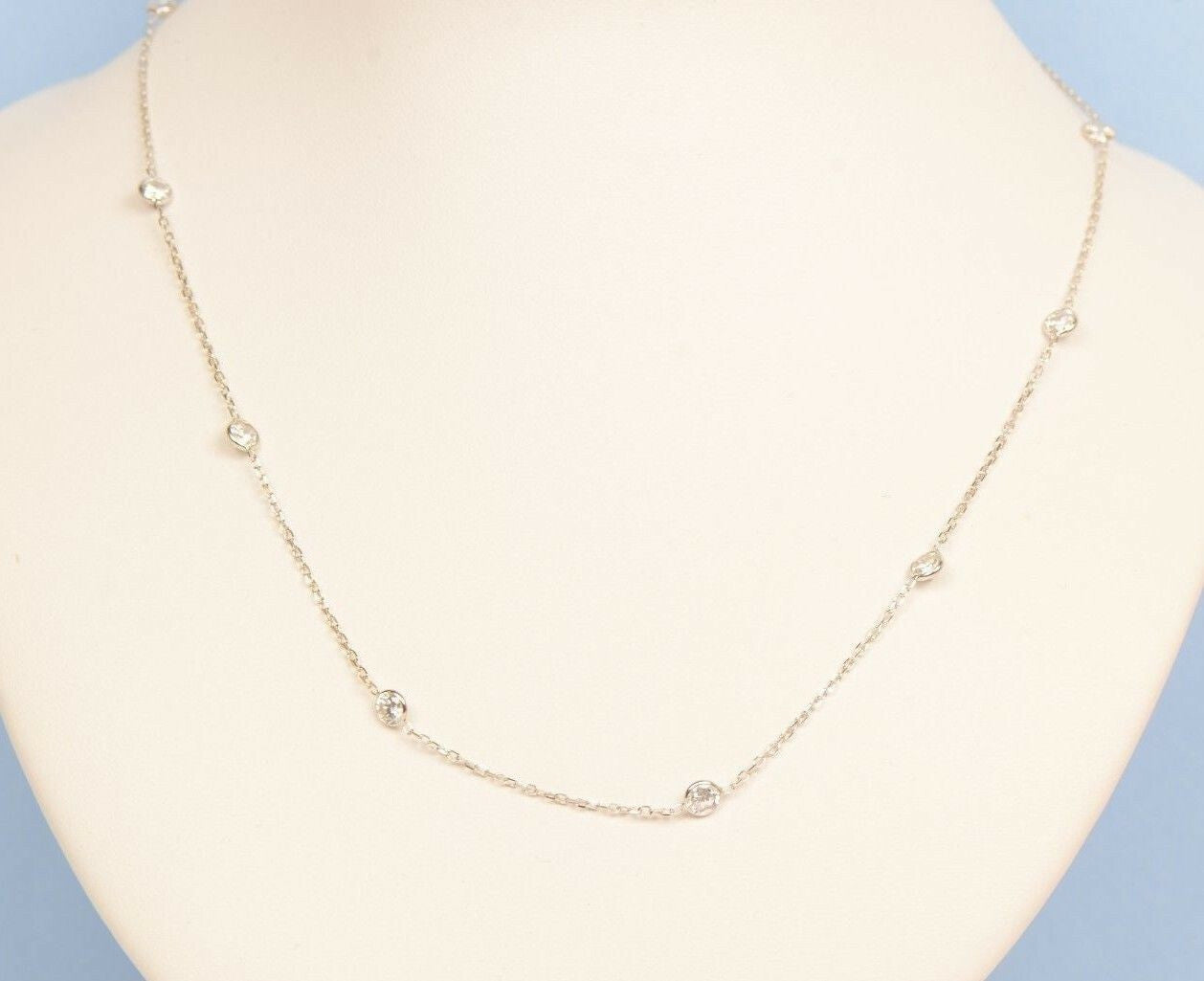 14k  Gold Cubic Zirconia CZ by the yard 16'' up to 42" Necklace