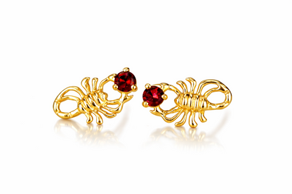 14k Yellow Gold Birthstone Scorpion Earring