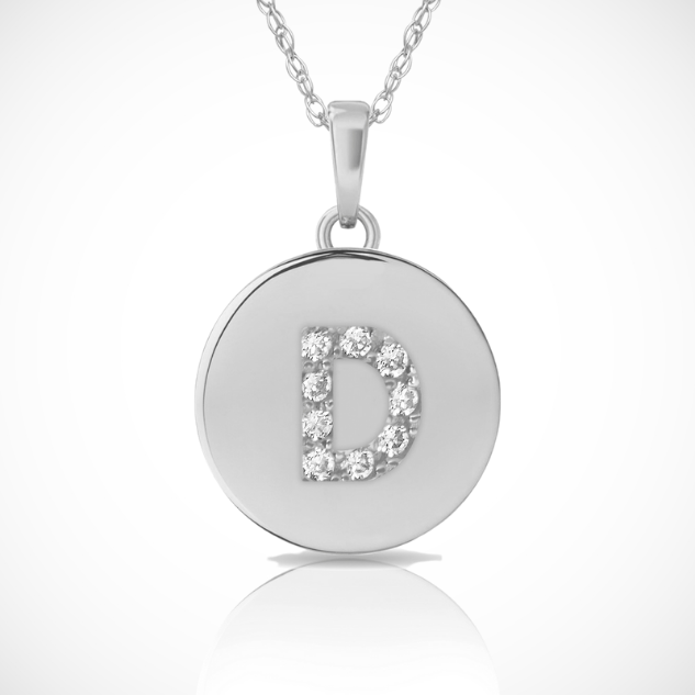14k Yellow / White & Rose Gold Letter Initial CZ Pendant For Women