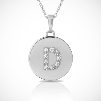 14k Yellow / White & Rose Gold Letter Initial CZ Pendant For Women