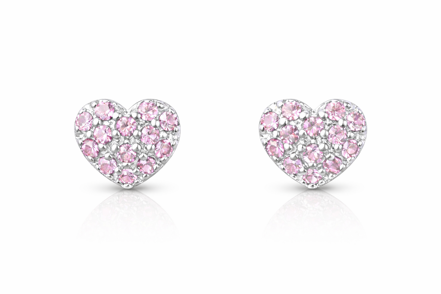 yellow gold white gold heart shape cz stud earrings yellow gold 14k