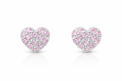 yellow gold white gold heart shape cz stud earrings yellow gold 14k