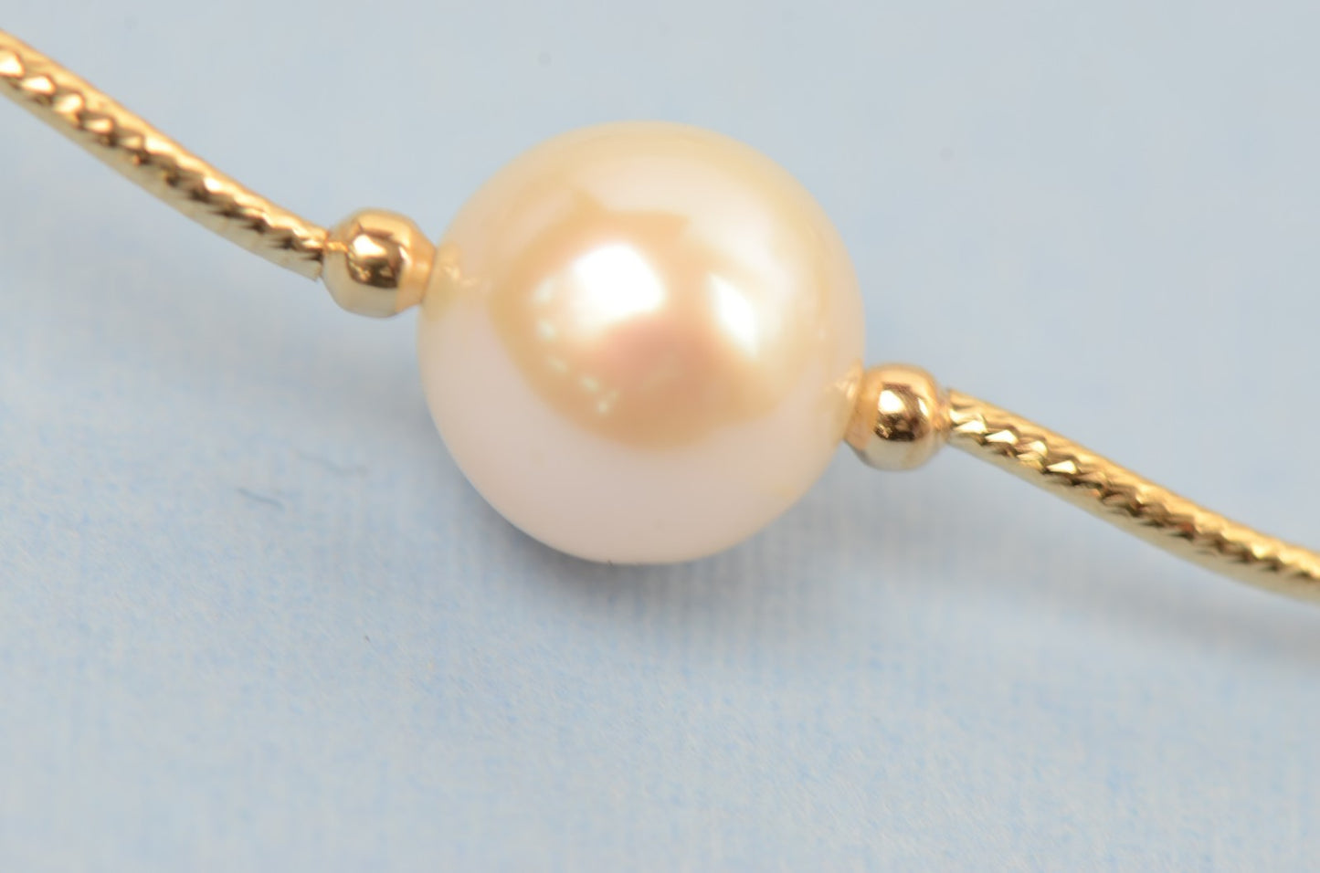 14k Yellow Gold Natural White Pearls Necklace, Bracelet, Earrings 3pcs Women Set