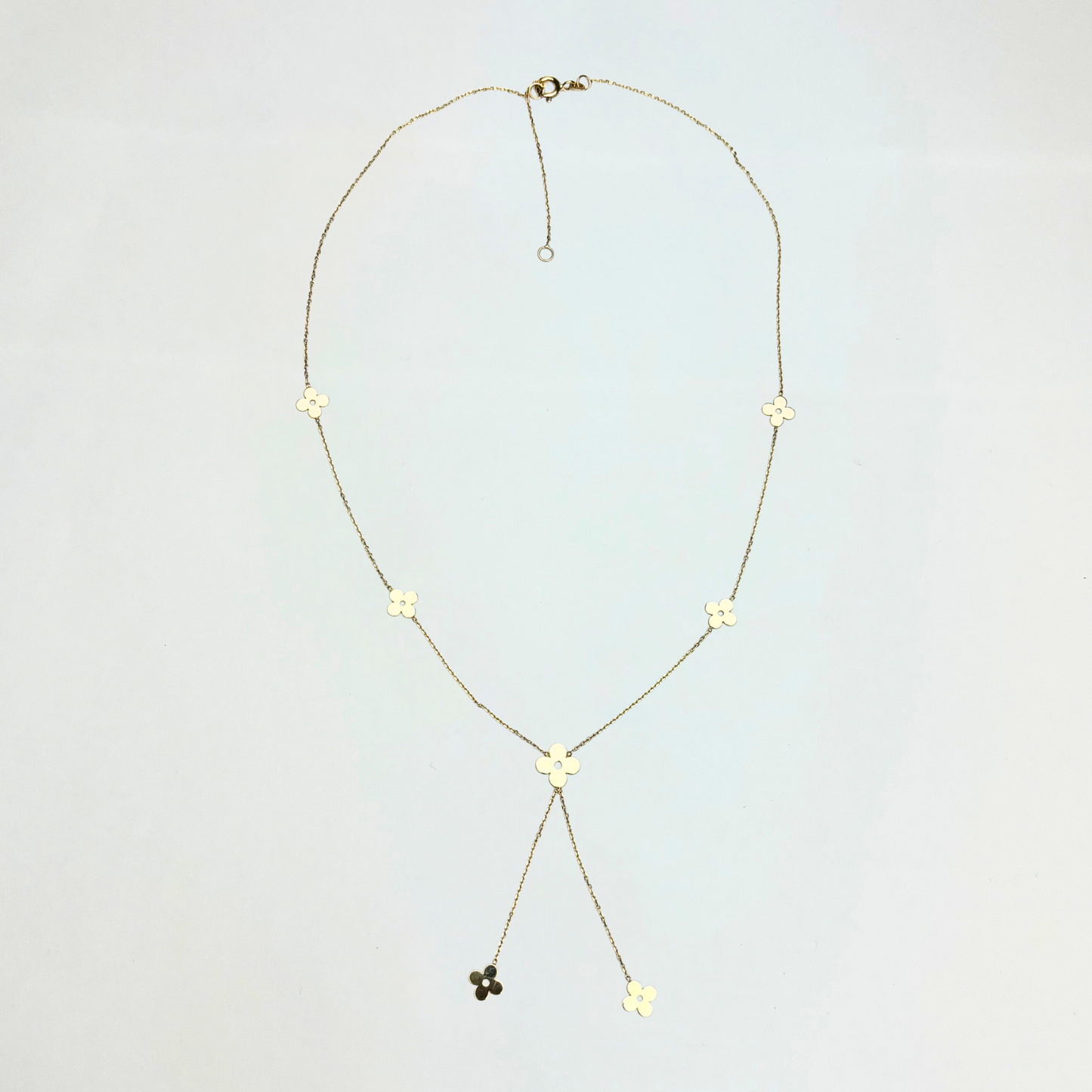 14k Yellow Gold Beautiful  Clover Necklace for Women