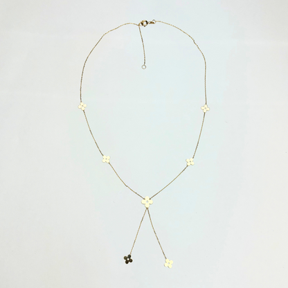 14k Yellow Gold Beautiful  Clover Necklace for Women