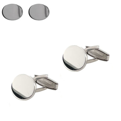 925 Sterling Silver Italy Oval Cufflinks