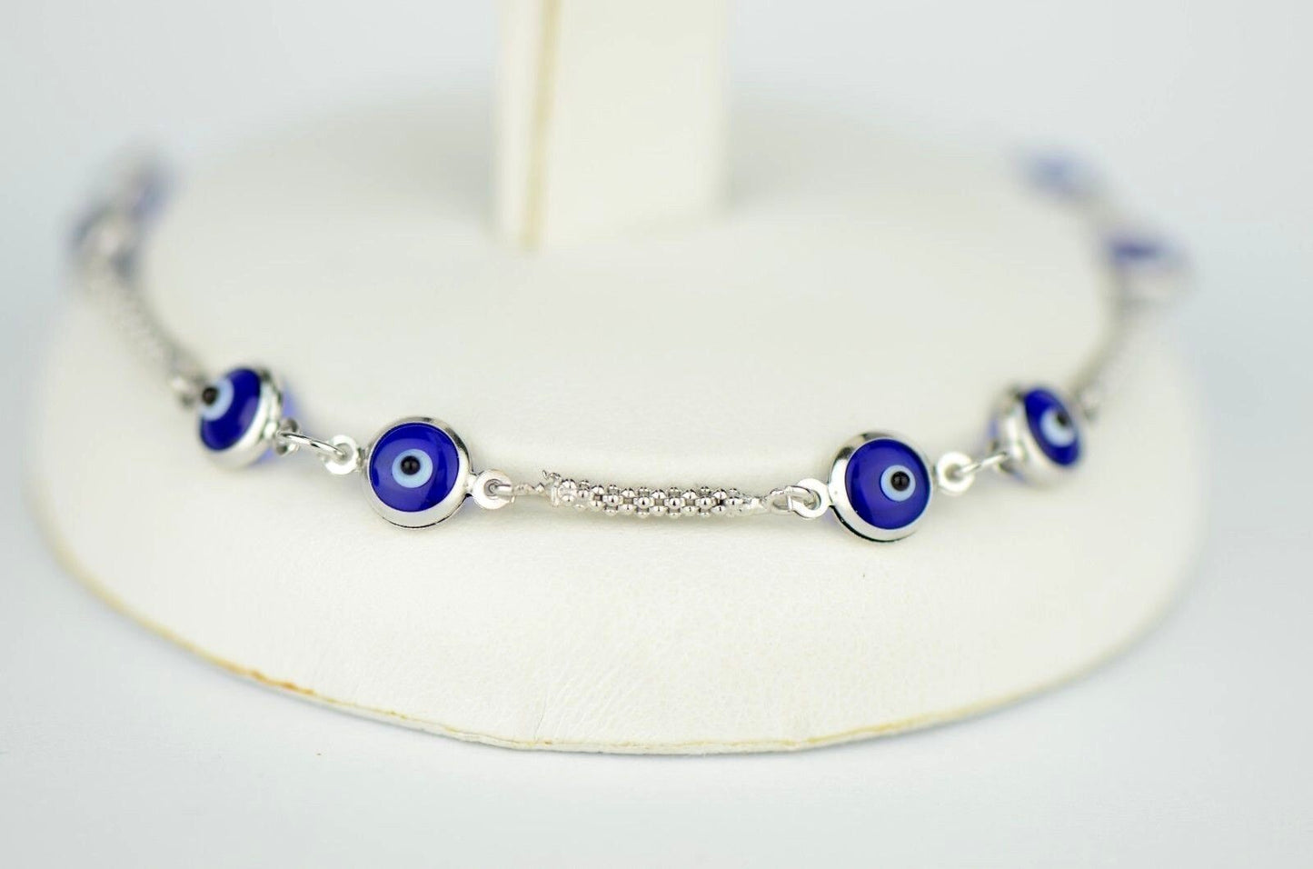 14k Yellow or White Gold Evil Eye Bracelet
