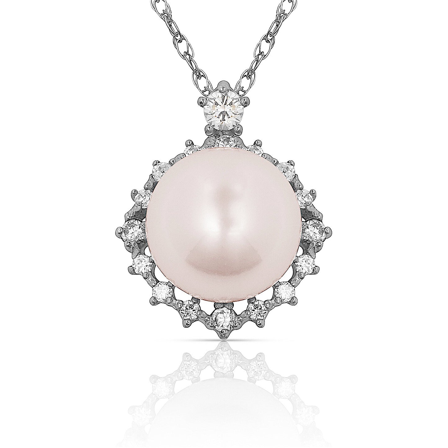 14K Yellow & White Gold white Freshwater Pearl For Women