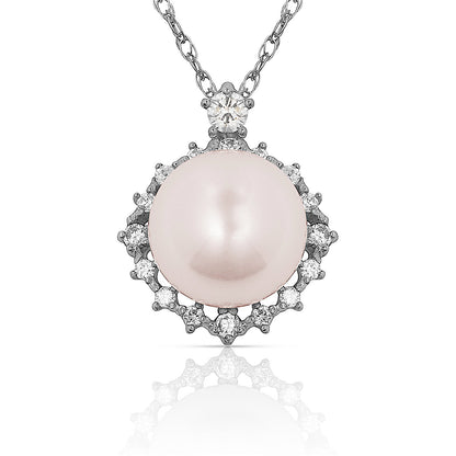 14K Yellow & White Gold white Freshwater Pearl For Women
