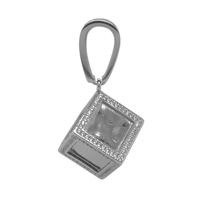925 Sterling Silver CUBE Charm Pendant