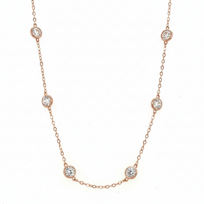 14k  Gold Cubic Zirconia CZ by the yard 16'' up to 42" Necklace