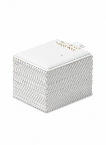 14K Mosissanite Center Punch Earring Card Puff Pad Jewelry DisplayHolder 100 Pcs