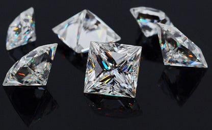 Loose Moissanite Princess Cut Real Gem Stone W. GRA Certificate All Sizes VVS1 D
