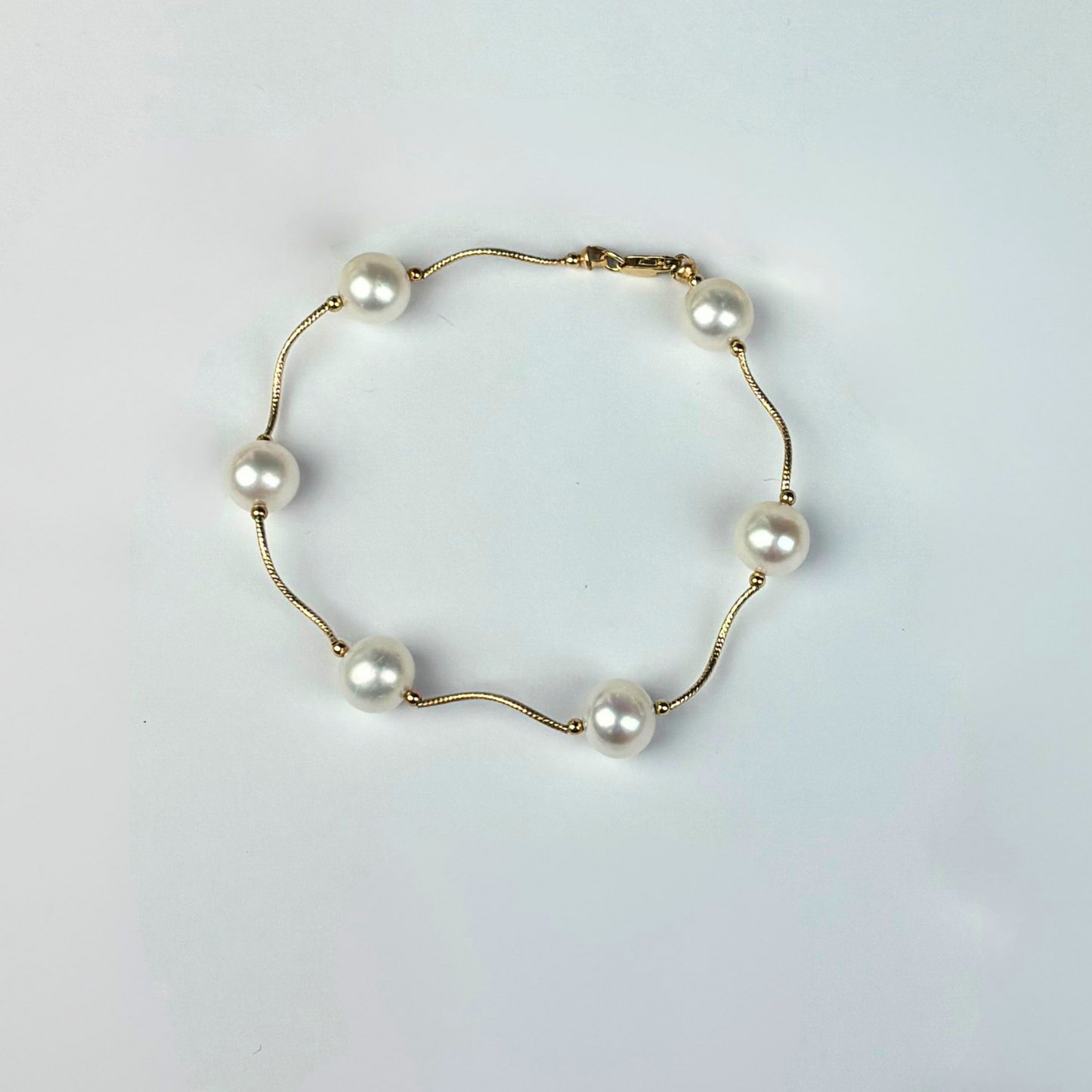 14K Yellow Gold Beautiful Freshwater Pearl  Necklace Set for Women