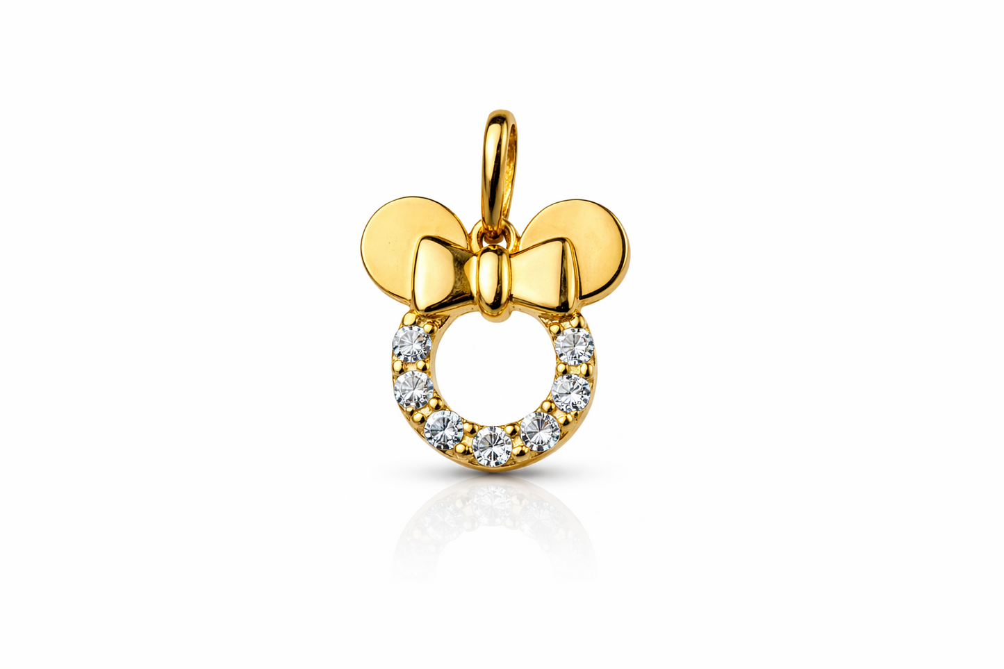 14K Yellow Gold Miss Mouse Pendant