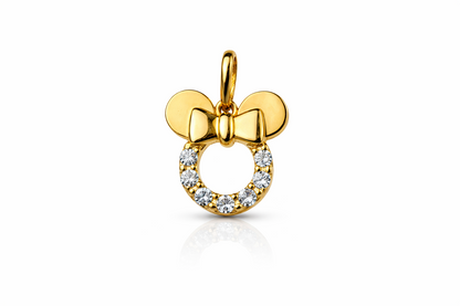 14K Yellow Gold Miss Mouse Pendant