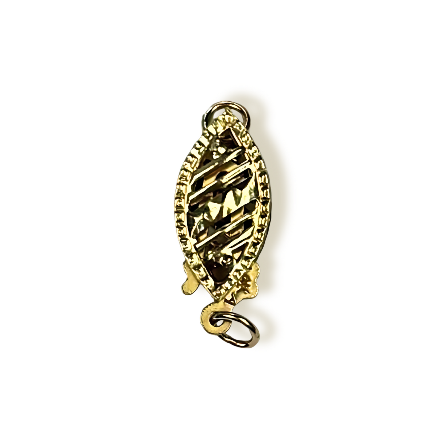Beautiful Fish Hook Clasp Oval Box Clasp Real 14K Gold Made in USA Findings