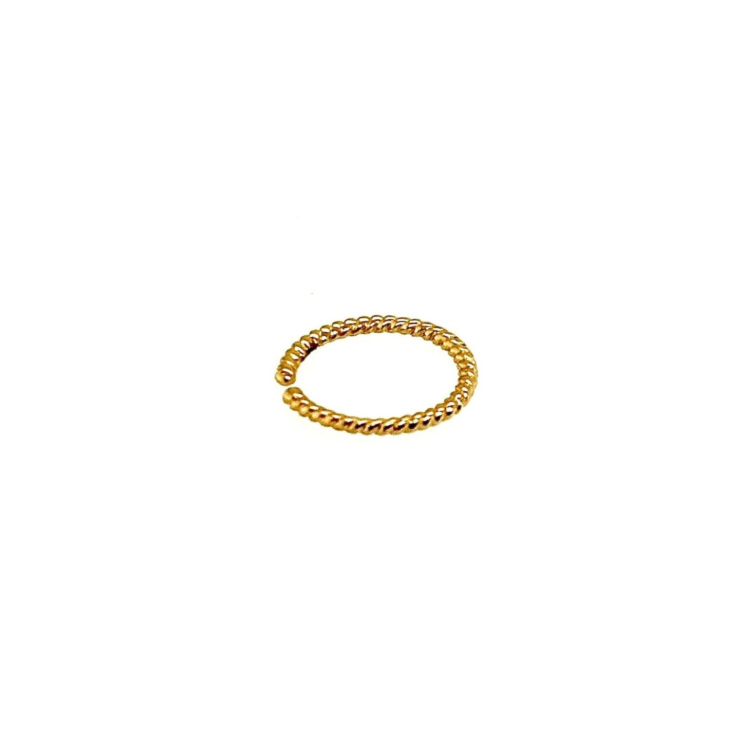 14K Solid Yellow Gold Beaded Nose Ring Hoop