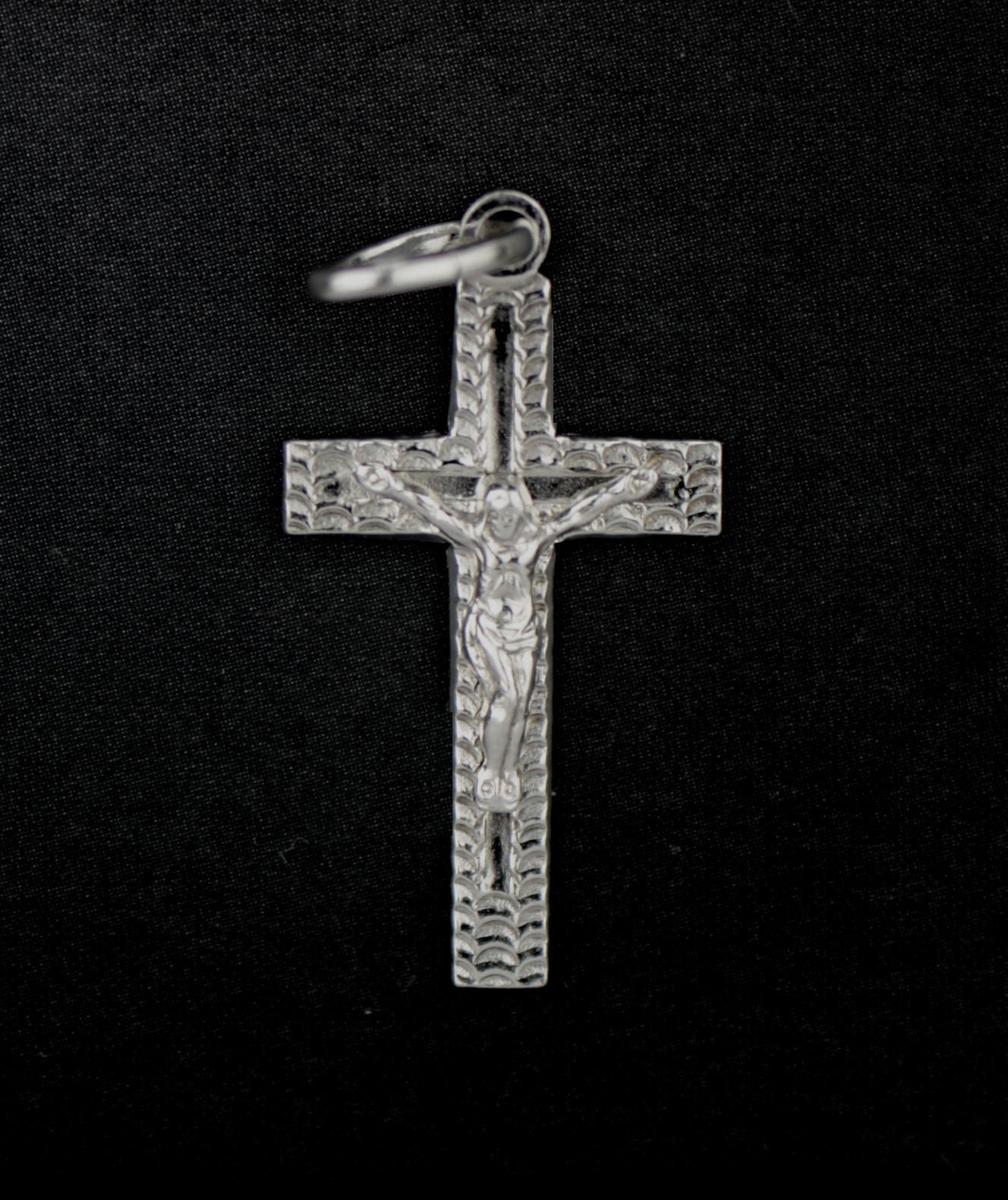 925 Sterling Silver Jesus Christ Cross Pendant for Men and Women Marble