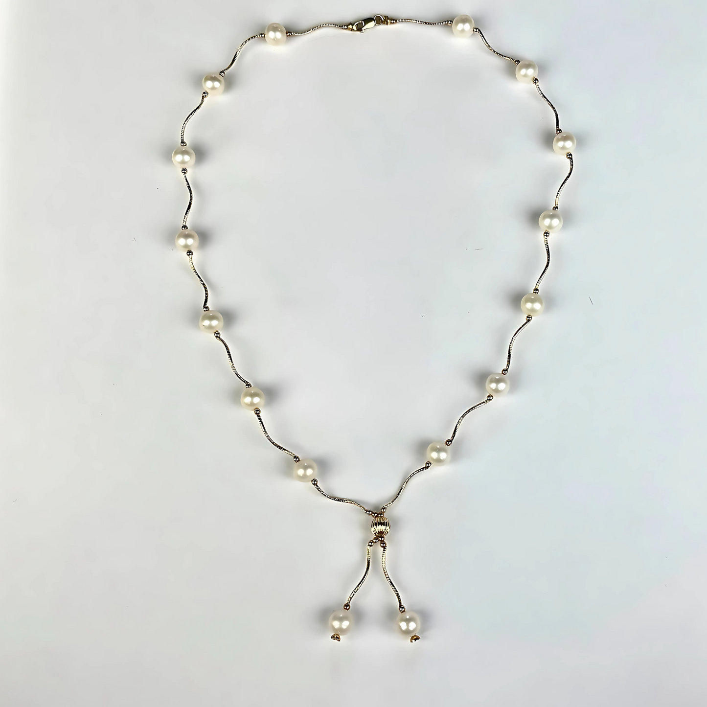 14K Yellow Gold Beautiful Freshwater Pearl Necklace for Women