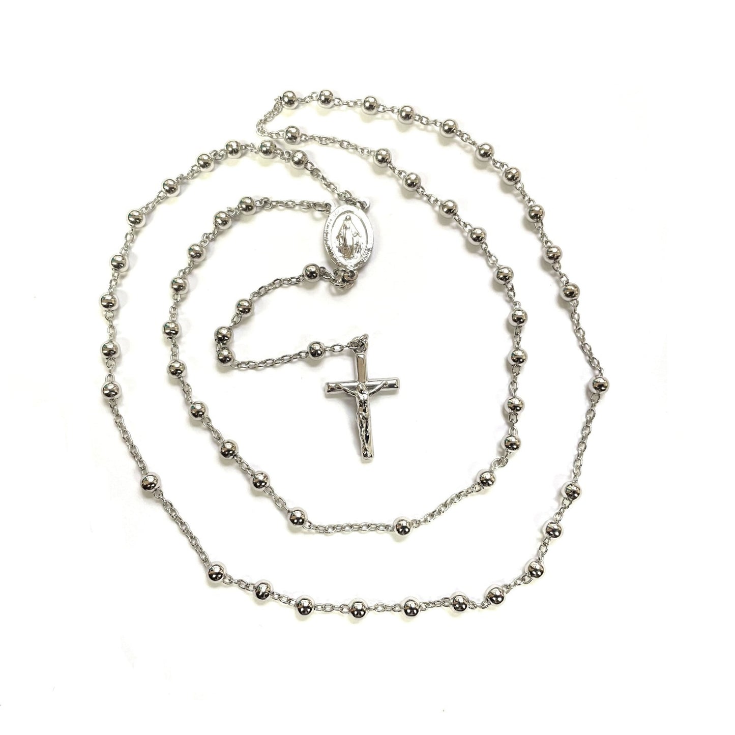 925 STERLING SILVER ITALIAN ROSARY 4mm 26"