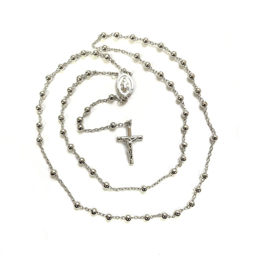 925 STERLING SILVER ITALIAN ROSARY 4mm 26"