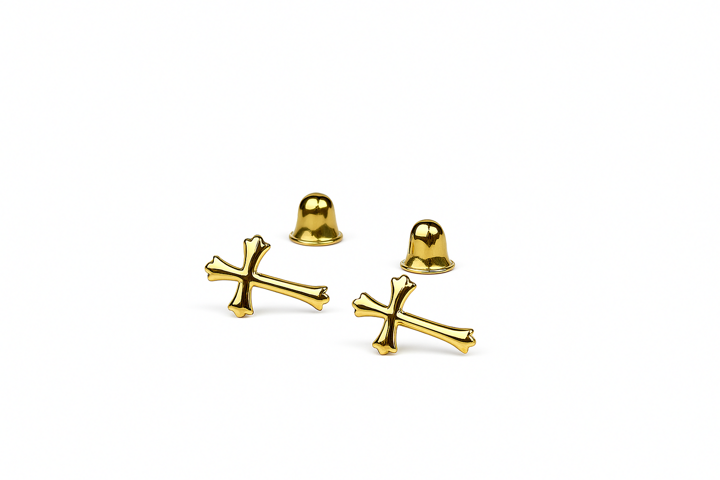 14K Yellow Gold Trending Beautiful Cross Earrings for Women