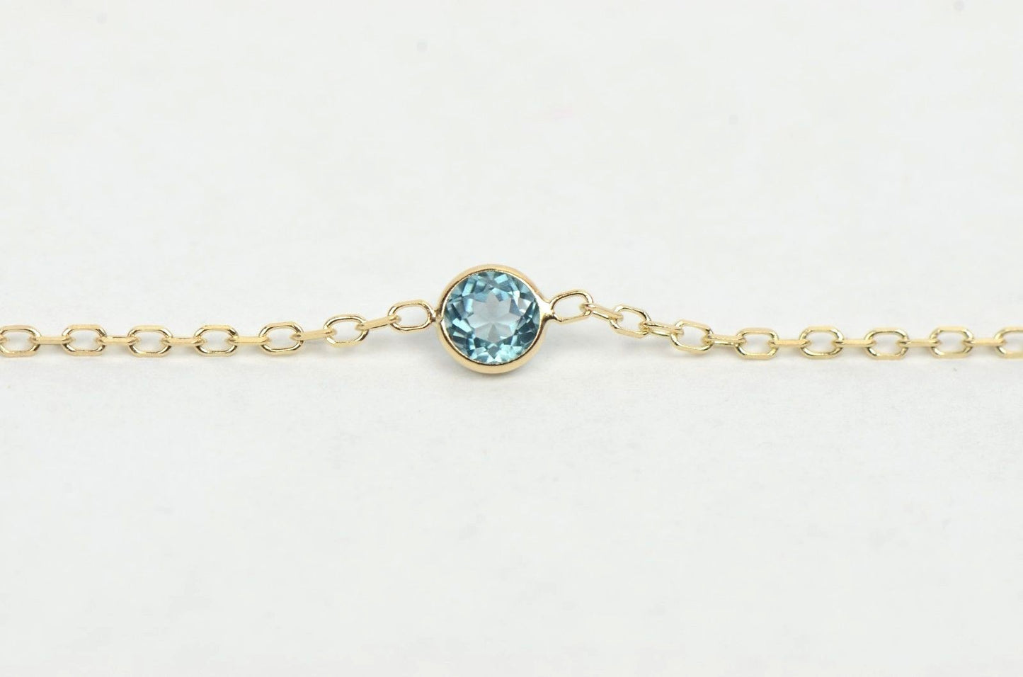 14k yellow gold yard necklace 18 cz chain Semi -Precious Stones