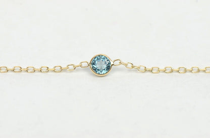 14k yellow gold yard necklace 18 cz chain Semi -Precious Stones