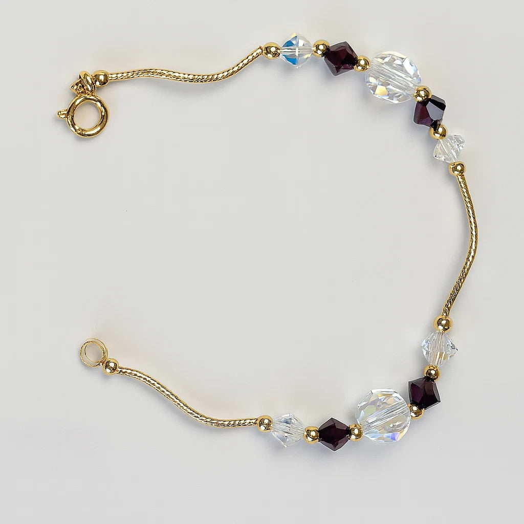 14K Yellow Gold Elegant Crystals Bracelet Kids Baby Girls & Boy