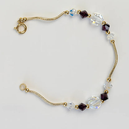 14K Yellow Gold Elegant Crystals Bracelet Kids Baby Girls & Boy