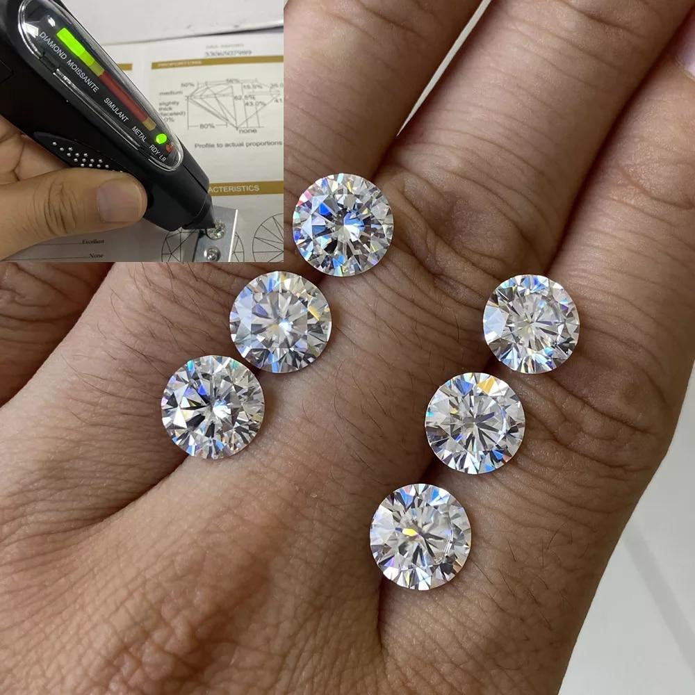 14K Gold GRA Certified D-VVS1 Round Moissanite Push Back Studs Earrings
